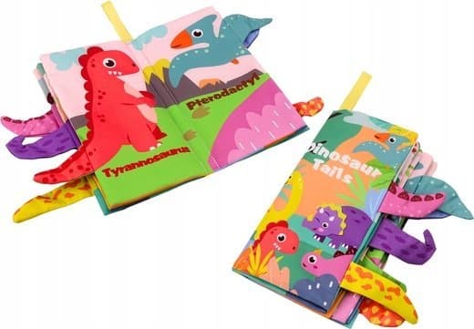 LeanToys Mjukbok Djur Dinosaurier Rostande Färger