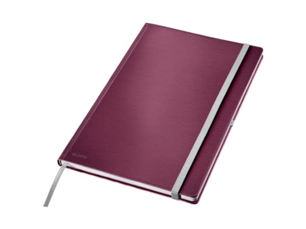 Leitz Style - Notisbok - eskebundet - A4 (210 x 297 mm) - 80 ark / 160 sider - elfenbenspapir - rutet - granatrødt omslag