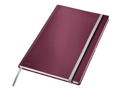 Leitz Style - Notisbok - eskebundet - A4 (210 x 297 mm) - 80 ark / 160 sider - elfenbenspapir - rutet - granatrødt omslag