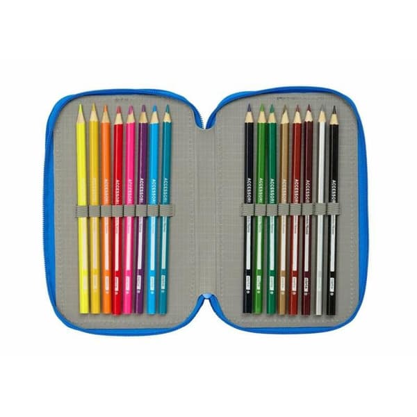 Triple Pencil Case Batman Blue 12,5 x 19,5 x 5,5 cm