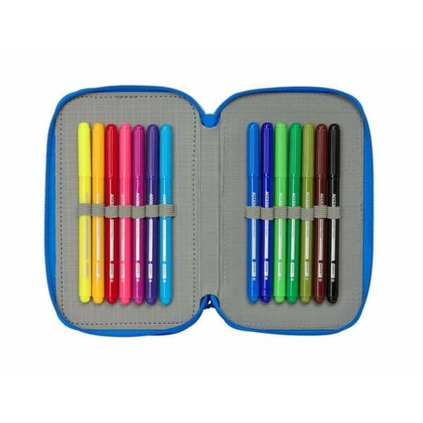 Triple Pencil Case Batman Blue 12,5 x 19,5 x 5,5 cm
