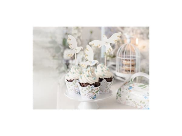 Blomster cupcake omslag, 6 stk