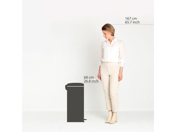Brabantia 233944, 30 l, Rund, Stål, Grön, Pedal, Stål