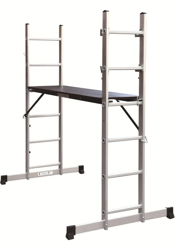 NOBRAND Telinetikkaat, alumiini/musta, max. kuormitus 150 kg