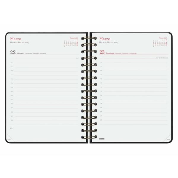Diary Finocam ALMA Black A5 15,5 x 21,2 cm 2025