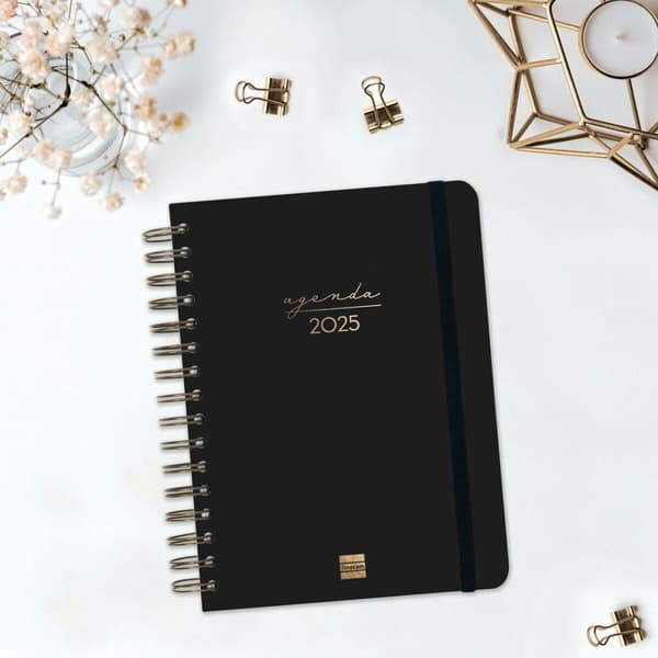 Diary Finocam ALMA Black A5 15,5 x 21,2 cm 2025