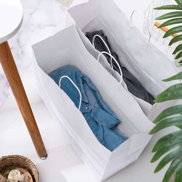 Paper Bag Algon White 26 x 17 x 26 cm 3 Pieces (24 Units)