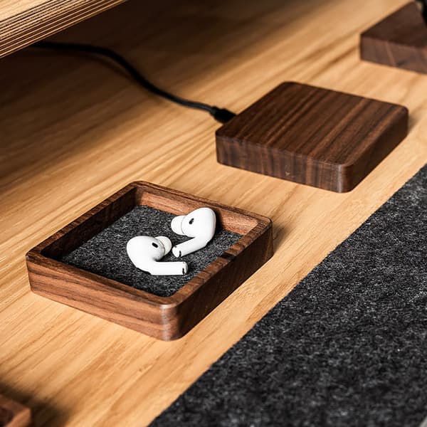 Square Organizer One Chamber - American Walnut -lajitelma