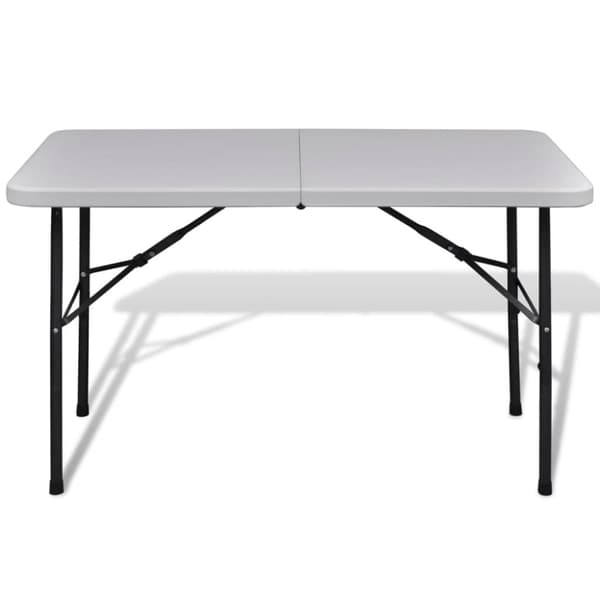 vidaXL Sammenleggbart Hagebord 122 cm HDPE Hvit