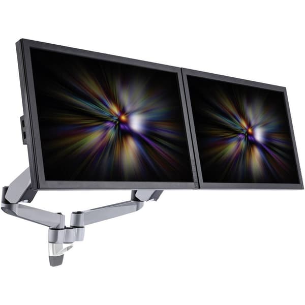SpeaKa Professional SP-1624884 Superflex 2x Monitor-väggfäste 25,4 cm (10) - 68,6 cm (27) Silver-svart Justerbar i hö