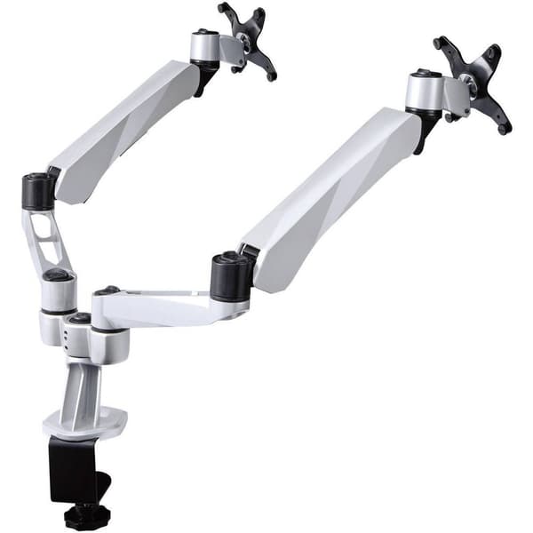 SpeaKa Professional SP-3947568 Flex 2x Monitor bordsfäste 25,4 cm (10) - 68,6 cm (27) Svart, Silver Justerbar i höjd,