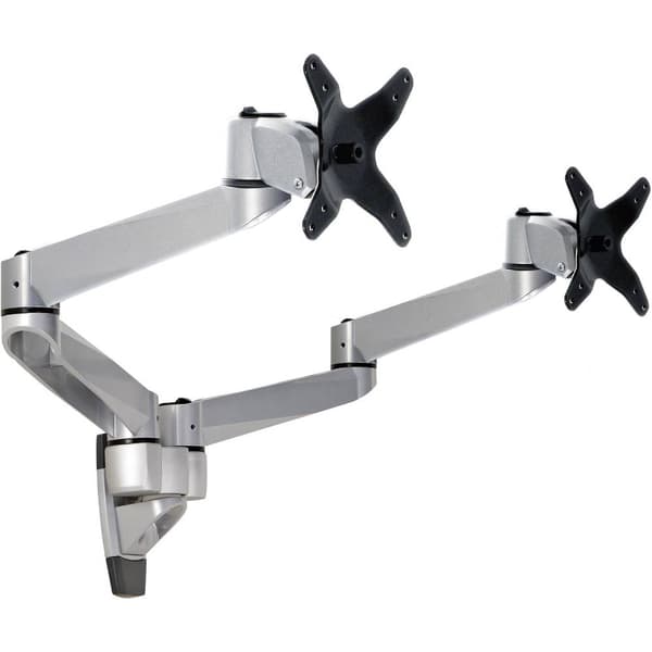 SpeaKa Professional SP-3947568 Flex 2x Monitor bordsfäste 25,4 cm (10) - 68,6 cm (27) Svart, Silver Justerbar i höjd,