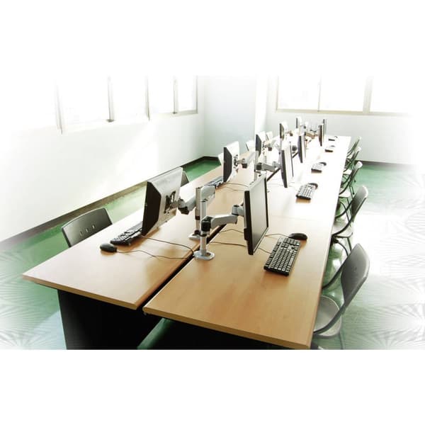SpeaKa Professional SP-3947568 Flex 2x Monitor bordsfäste 25,4 cm (10) - 68,6 cm (27) Svart, Silver Justerbar i höjd,
