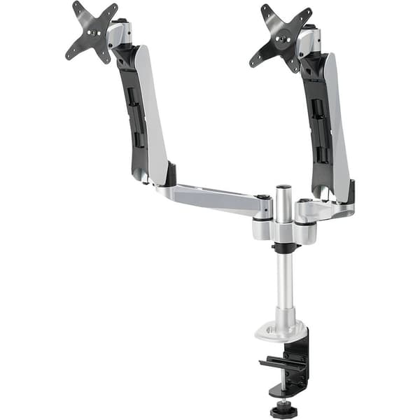 SpeaKa Professional SP-3947568 Flex 2x Monitor bordsfäste 25,4 cm (10) - 68,6 cm (27) Svart, Silver Justerbar i höjd,