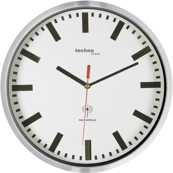 Techno Line WT8990 DCF Väggklocka 30 cm x 5 cm Silver (metallic)