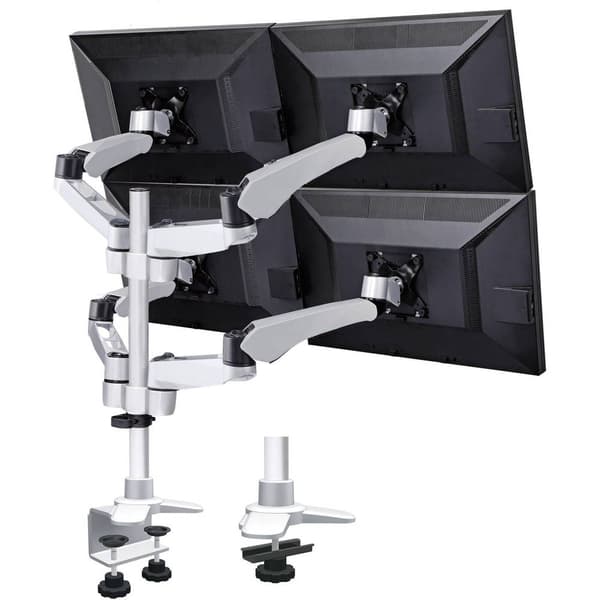 SpeaKa Professional SP-3957076 Flex 4x Monitor bordsfäste 25,4 cm (10) - 68,6 cm (27) Svart, Silver Justerbar i höjd,