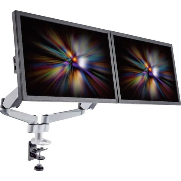 SpeaKa Professional SP-1624800 SuperFlex 2x Monitor bordsfäste 25,4 cm (10) - 68,6 cm (27) Silver-svart Justerbar i h