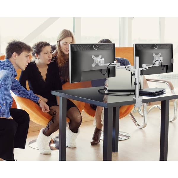 SpeaKa Professional SP-5986112 2x Monitor bordsfäste 33,0 cm (13) - 68,6 cm (27) Grå Justerbar i höjd, Tiltbar, Sväng