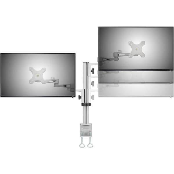 SpeaKa Professional SP-5986112 2x Monitor bordsfäste 33,0 cm (13) - 68,6 cm (27) Grå Justerbar i höjd, Tiltbar, Sväng