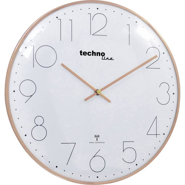 Techno Line WT 8235 gold optik DCF Väggklocka 350 mm x 25 mm Roségold