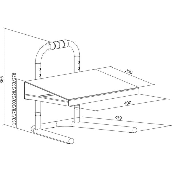 LogiLink EO0007 Fotstöd (B x D) 400 mm x 339 mm ergonomisk, justerbar i höjdled, med skumgummibeläggning Svart