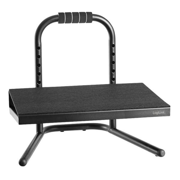 LogiLink EO0007 Fotstöd (B x D) 400 mm x 339 mm ergonomisk, justerbar i höjdled, med skumgummibeläggning Svart