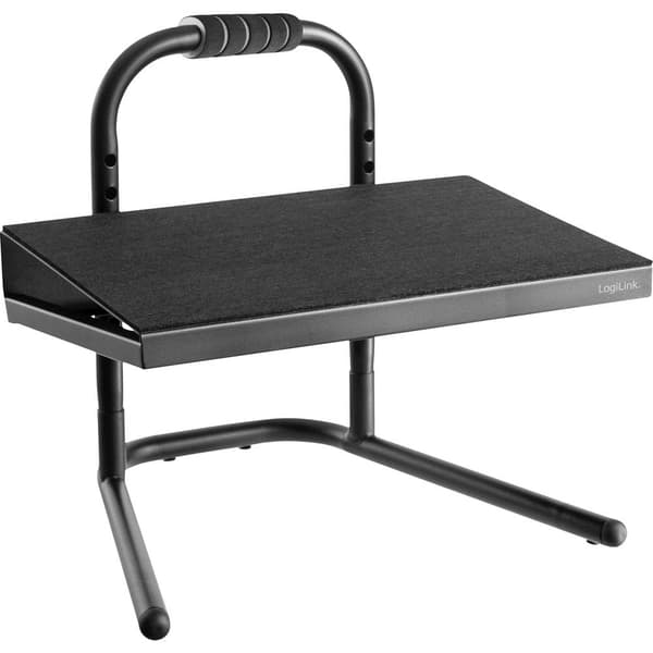 LogiLink EO0007 Fotstöd (B x D) 400 mm x 339 mm ergonomisk, justerbar i höjdled, med skumgummibeläggning Svart