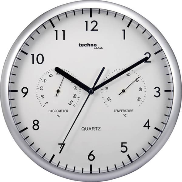 Techno Line WT 650 Kvarts Väggklocka 26 cm Silver