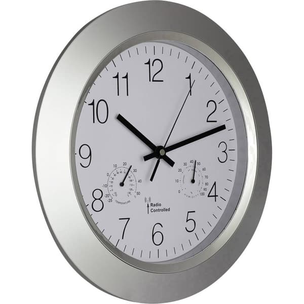 EUROTIME 56004 DCF Väggklocka 34 cm x 5 cm Silver