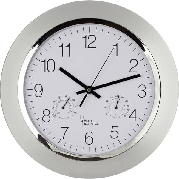 EUROTIME 56004 DCF Väggklocka 34 cm x 5 cm Silver