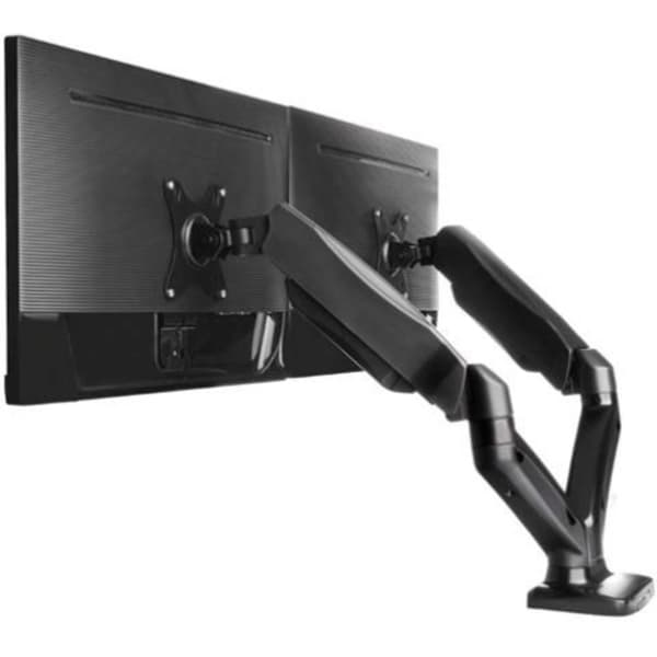 ICY BOX IB-MS304-T 2x Monitor bordsfäste 25,4 cm (10) - 68,6 cm (27) Svart Tiltbar, Svängbar, Vridbar, Justerbar i hö