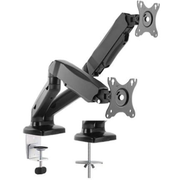 ICY BOX IB-MS304-T 2x Monitor bordsfäste 25,4 cm (10) - 68,6 cm (27) Svart Tiltbar, Svängbar, Vridbar, Justerbar i hö