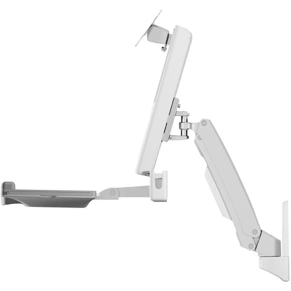 ICY BOX IB-MS600-W 1x Monitor-väggfäste 25,4 cm (10) - 61 cm (24) Silver, Grå, Vit Justerbar i höjd, Tangentbordsbric Grå, Silver, Vit