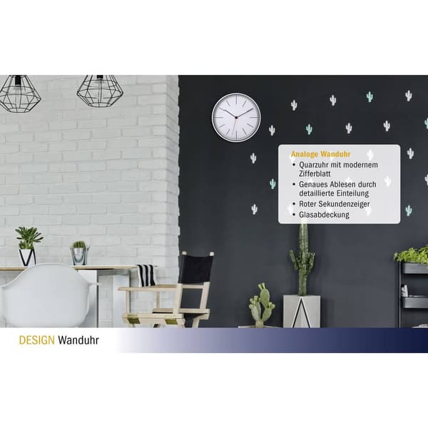 TFA Dostmann 60.3049.02 Kvarts Väggklocka 280 mm x 280 mm x 37 mm Vit