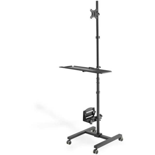 Digitus DA-90374 1x PC-/Monitorvagn 43,2 cm (17) - 81,3 cm (32) Svart Justerbar i höjd, Tangentbordsbricka, Tiltbar,