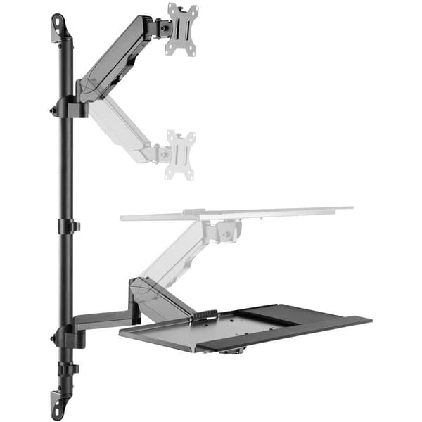 Digitus DA-90372 1x Monitor-väggfäste 43,2 cm (17) - 81,3 cm (32) Svart Justerbar i höjd, Svängbar, Tiltbar, Tilt + S