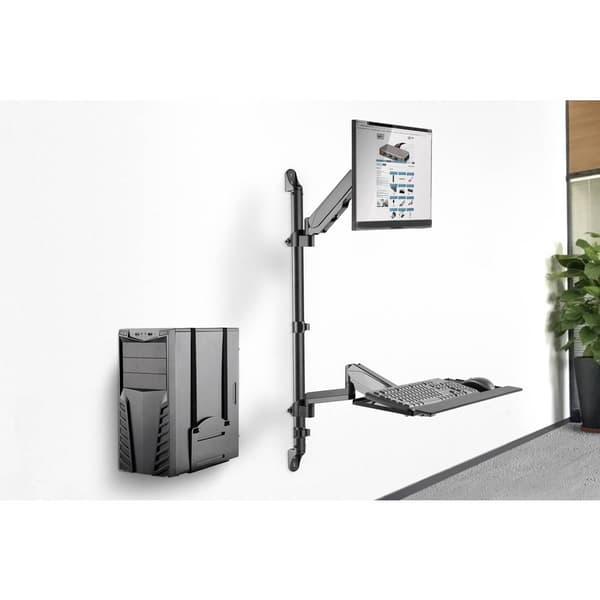 Digitus DA-90372 1x Monitor-väggfäste 43,2 cm (17) - 81,3 cm (32) Svart Justerbar i höjd, Svängbar, Tiltbar, Tilt + S