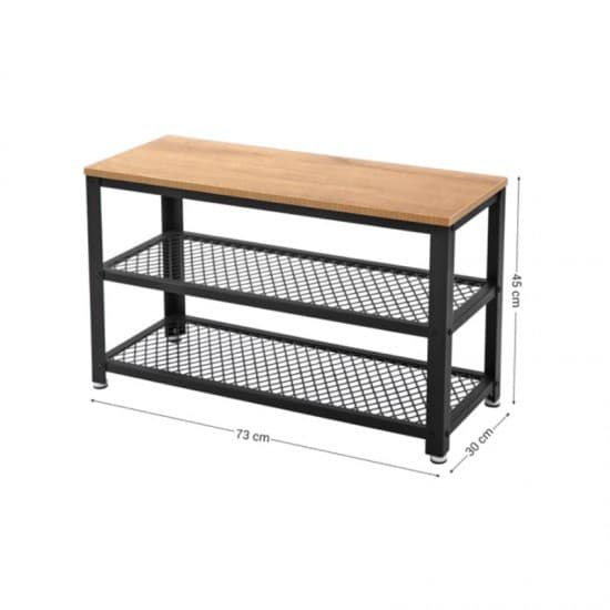 Sittbänk med skohylla 73 x 30 x 45 cm Honungsbrun