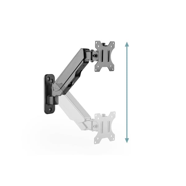 Digitus DA-90396 1x Monitor-väggfäste 33,0 cm (13) - 81,3 cm (32) Svart, Svart (matt) Vridbar, Justerbar i höjd, Tilt