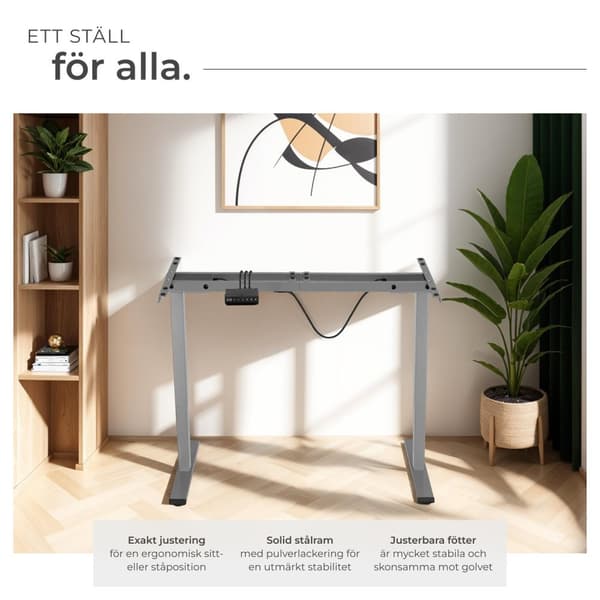 Höj- och sänkbart skrivbord Melville - grå