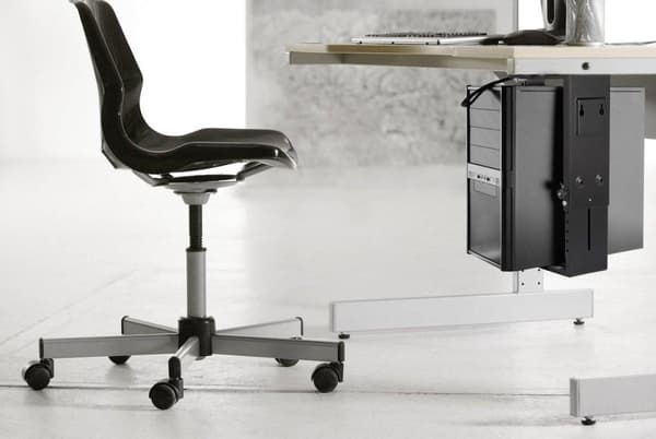 SpeaKa Professional SP-6353552 PC-hållare Under bord, Vertikal, Horisontell Svart Lastbar upp till: 10 kg