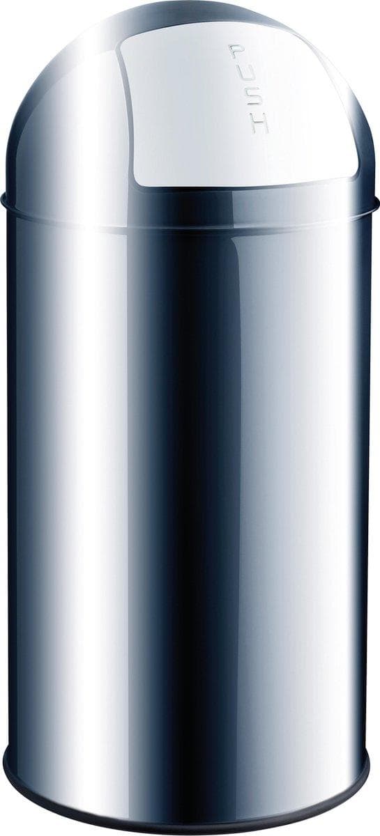 HELIT Metallavfallskärl med gångjärn - 50 liter - Metall - Rostfritt stål - dxh 360x745 mm