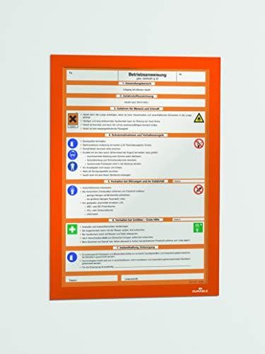 DURABLE DURAFRAME® A4 (oranssi) 10 kpl - itseliimautuva infokehys (488209)