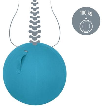 Leitz Ergo Cozy Active Ergonominen istuinpallo - Sisältää käsipumpun - Ihanteellinen kotitoimistoon - Serene Blue