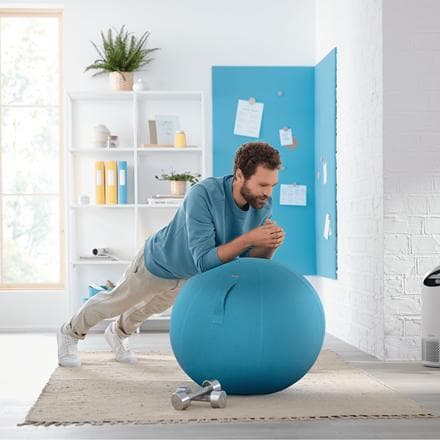 Leitz Ergo Cozy Active Ergonominen istuinpallo - Sisältää käsipumpun - Ihanteellinen kotitoimistoon - Serene Blue