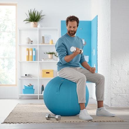 Leitz Ergo Cozy Active Ergonominen istuinpallo - Sisältää käsipumpun - Ihanteellinen kotitoimistoon - Serene Blue