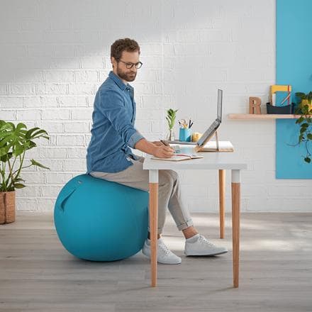 Leitz Ergo Cozy Active Ergonominen istuinpallo - Sisältää käsipumpun - Ihanteellinen kotitoimistoon - Serene Blue