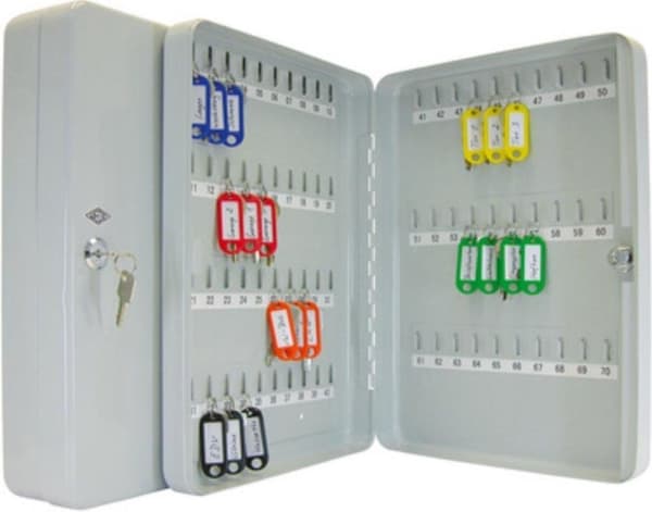 Wedo nøgleskab til 70 nøgler format 28 x 6 x 37 cm grå