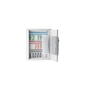 Wedo 10262137 nøgleskab (til 21 nøgler, pulverlakeret stålplade, med moderne elektronisk lås og ekstra standardlås inklusive 2 nøgler) lysegrå