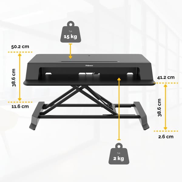 Fellowes Lotus LT Black Sit-Stand Workstation